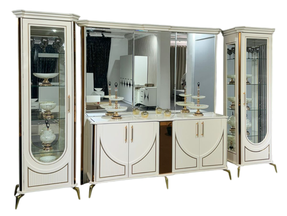 Стенка для гостиной Bella Mebel Sahara белый с золотом купить,NaN