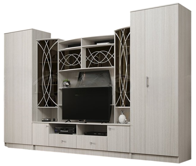 Стенка МИФ Женева 350x53x220см белый купить,NaN