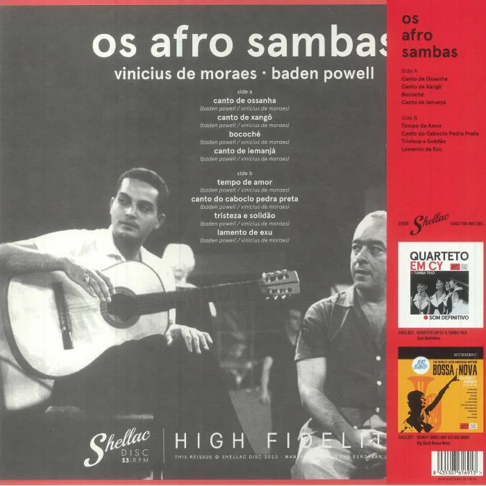 Обратная сторона обложки — Vinicius MORAES / BADEN POWELL — Os Afro Sambas