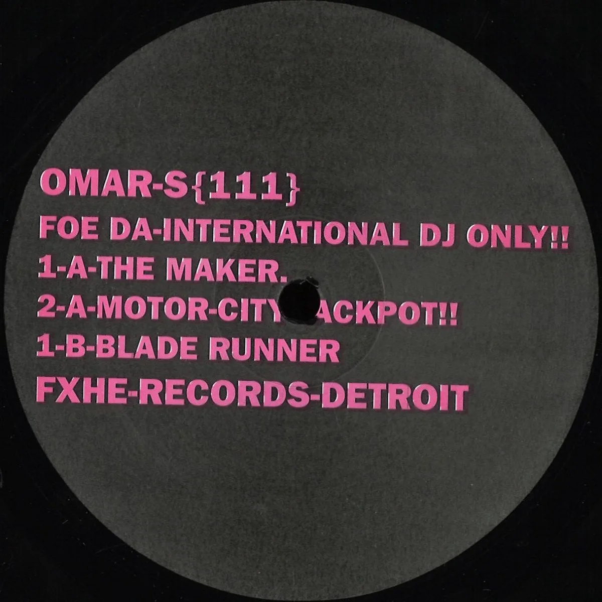 Omar-S — 111 Foe Da-International DJ Only 2x12"