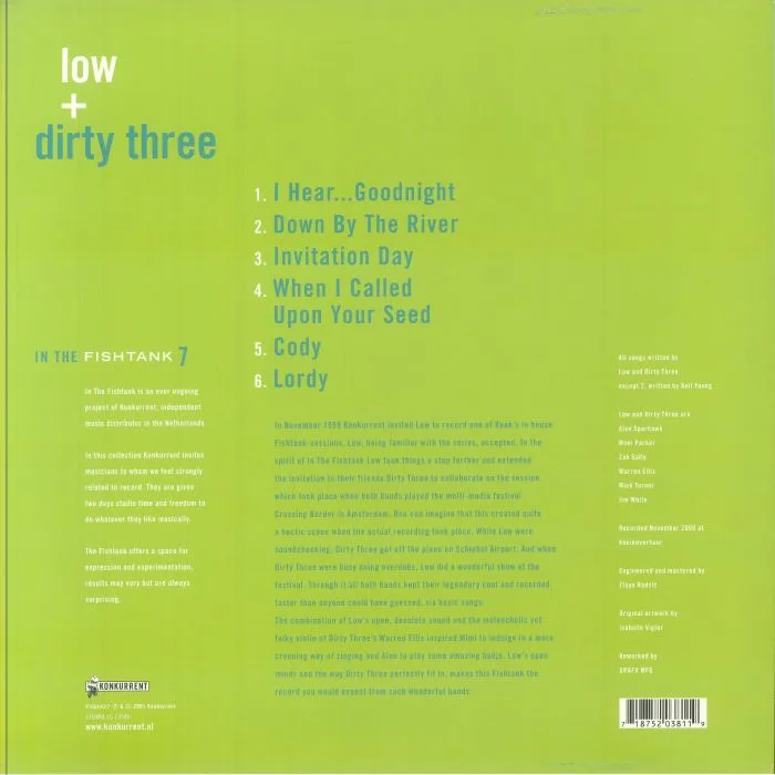 Обратная сторона обложки — LOW / DIRTY THREE — In The Fishtank (reissue)