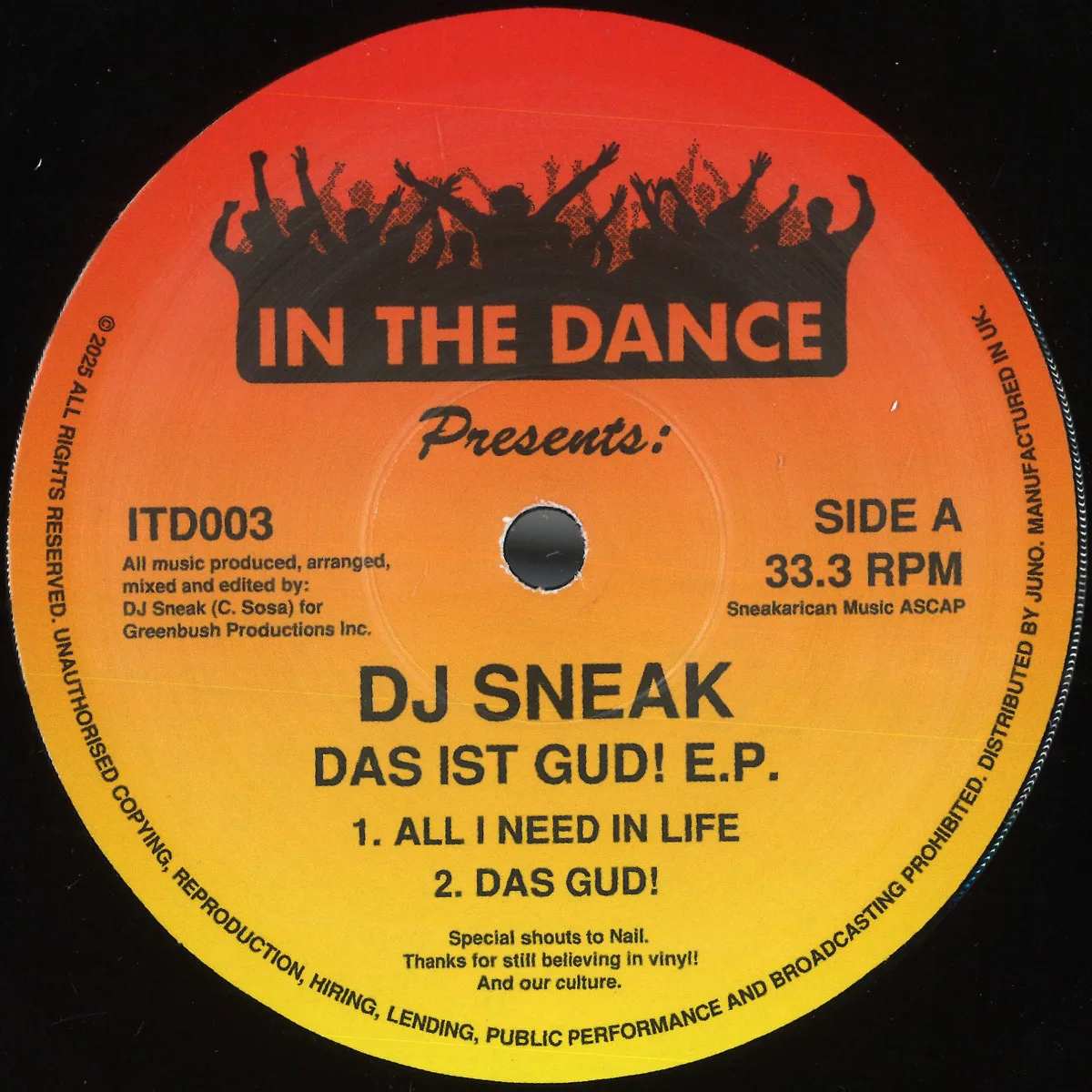 Лицевая сторона обложки — Dj Sneak — Das Ist Gud! EP