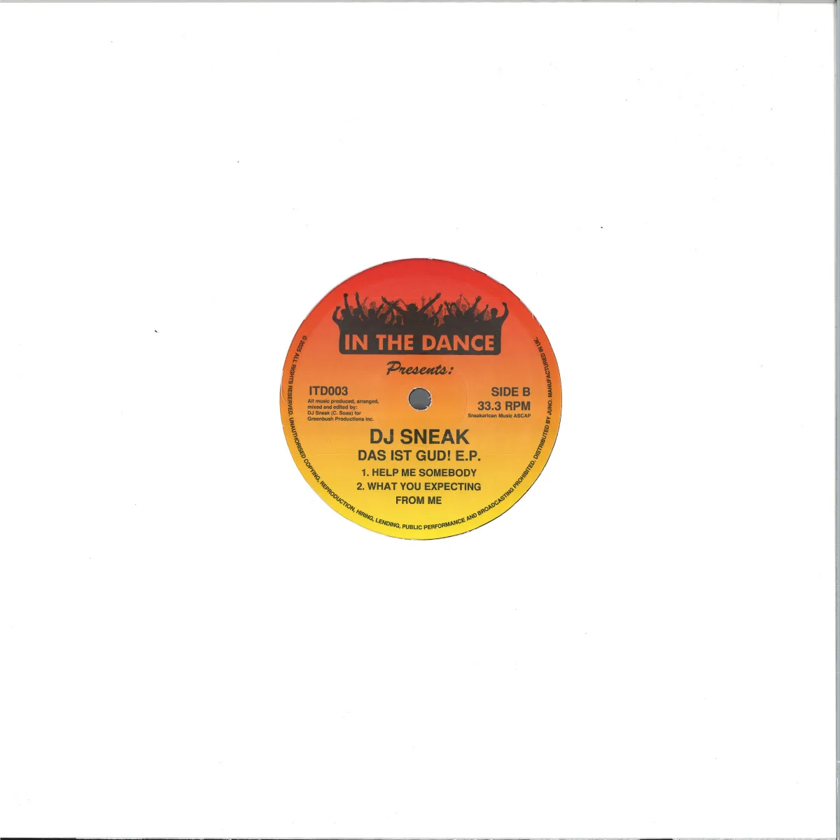 Обратная сторона обложки — Dj Sneak — Das Ist Gud! EP