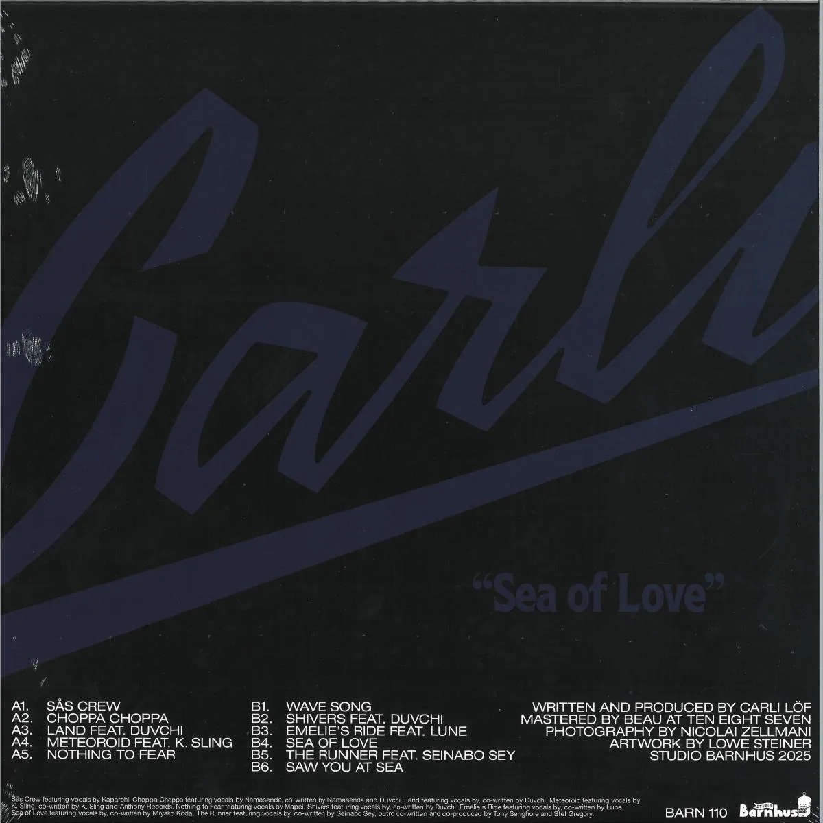 Back cover — Carli — Sea of Love (LP)