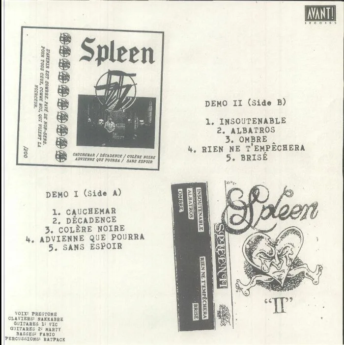 Back cover — SPLEEN — Demos