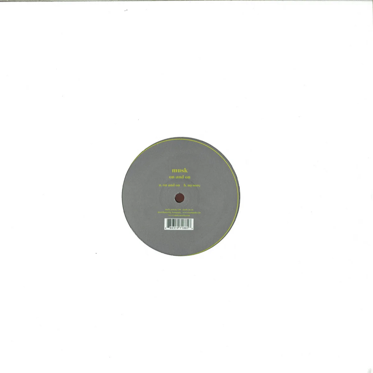Back cover — Musk — On And On