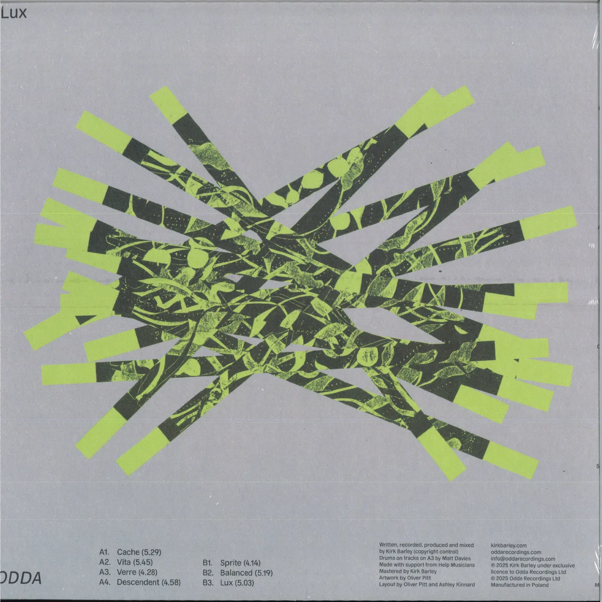 Обратная сторона обложки — Kirk Barley — Lux
