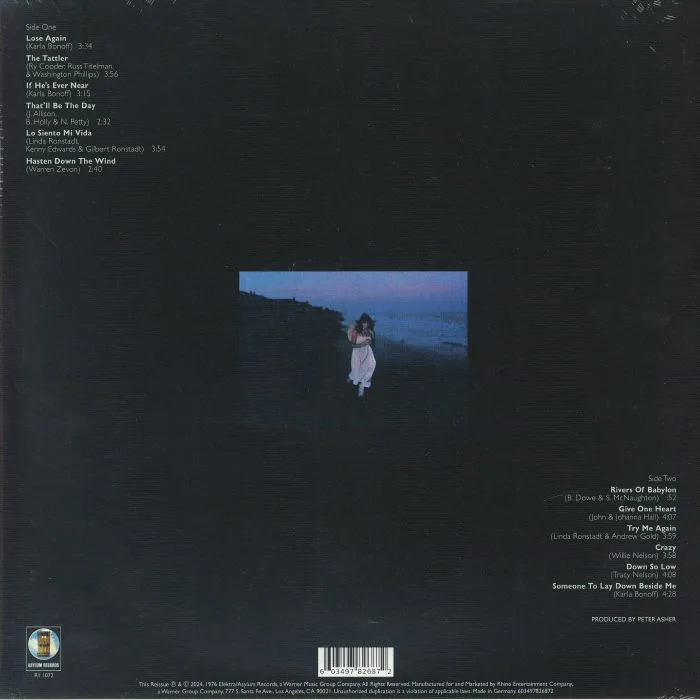 Обратная сторона обложки — Linda RONSTADT — Hasten Down The Wind (reissue)