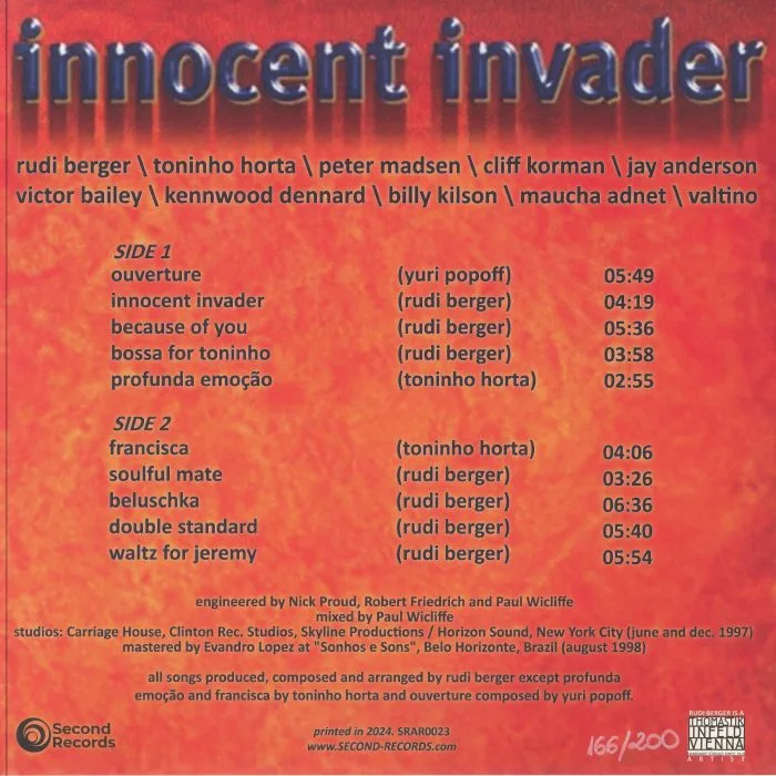 Back cover — Rudi BERGER — Innocent Invader