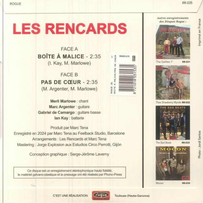 Обратная сторона обложки — LES RENCARDS — Boite A Malice