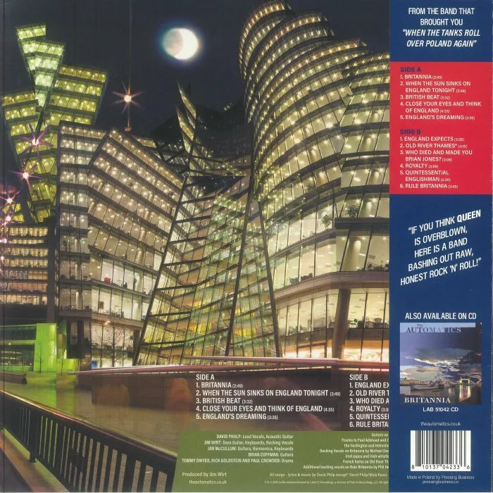 Back cover — The AUTOMATICS — Britannia (reissue)
