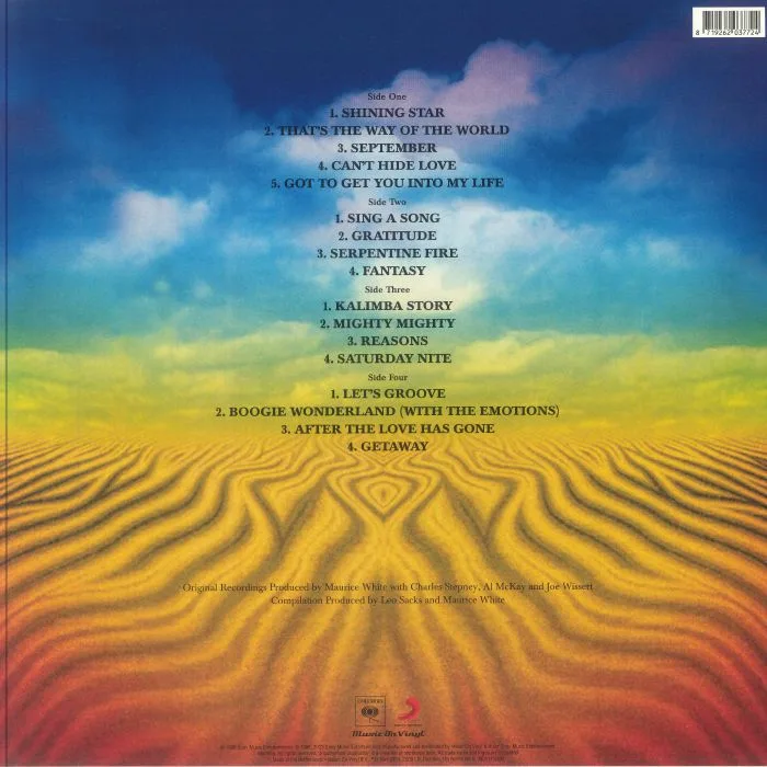 Обратная сторона обложки — EARTH WIND & FIRE — Greatest Hits (reissue)