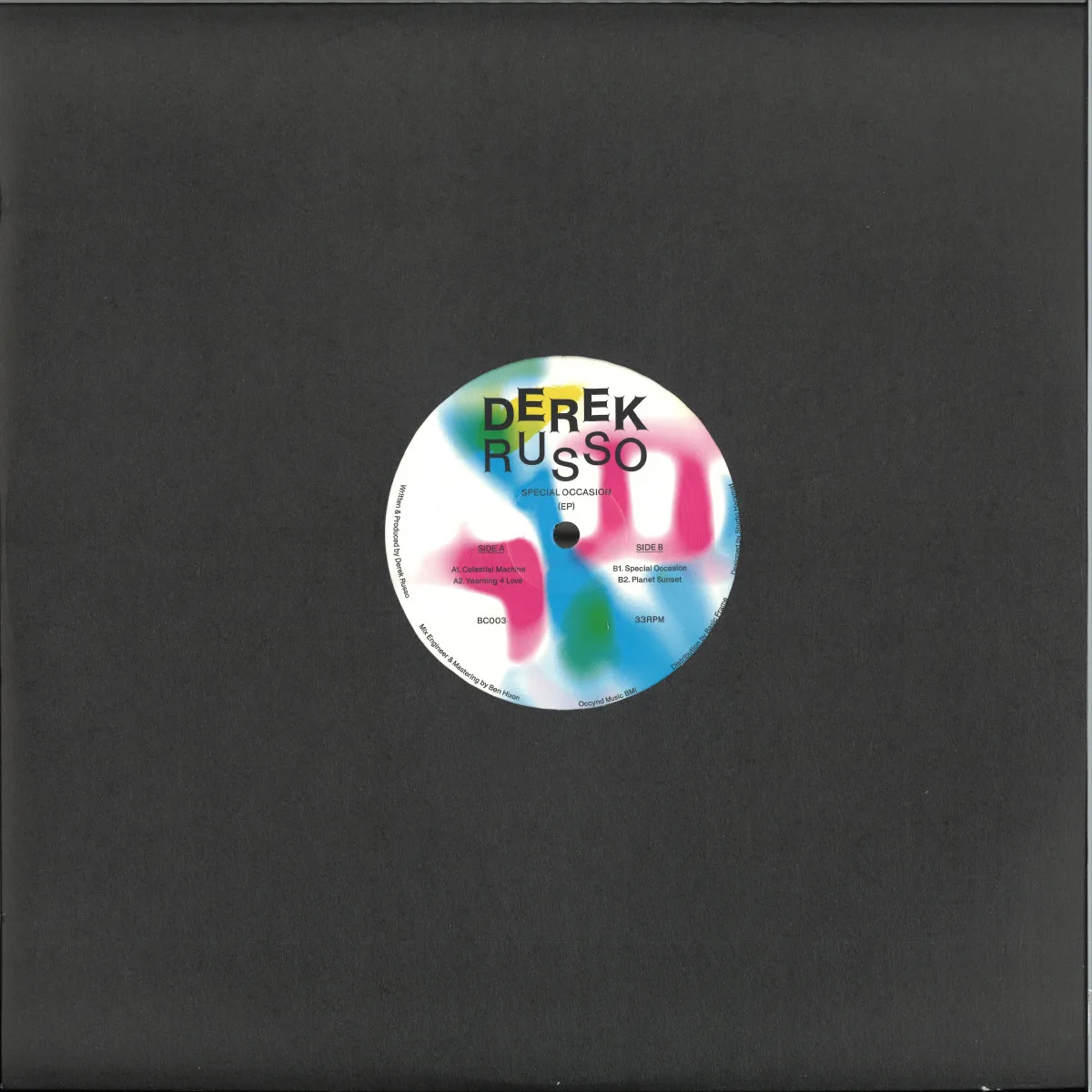 Back cover — Derek Russo — Special Occasion EP