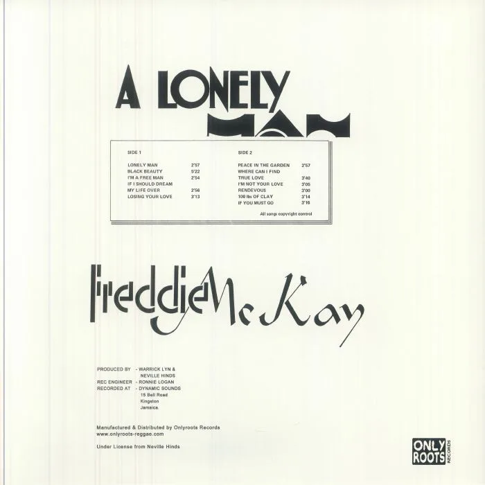 Back cover — Freddie McKAY — A Lonely Man