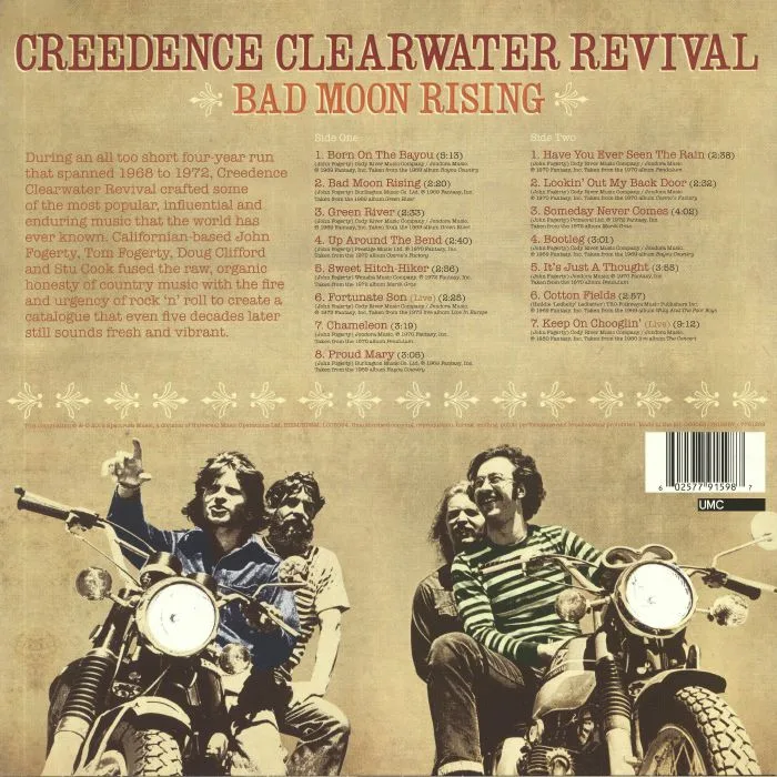 Обратная сторона обложки — CREEDENCE CLEARWATER REVIVAL — Bad Moon Rising: The Collection