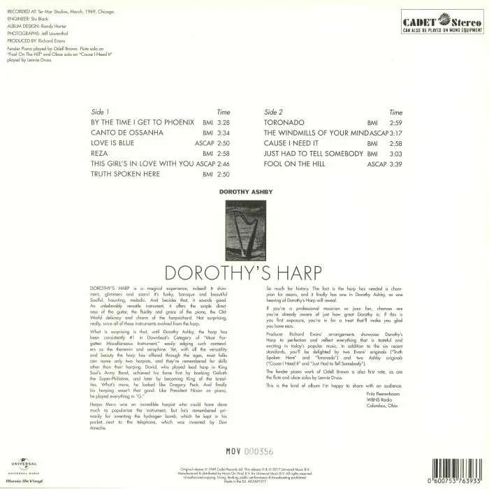 Back cover — Dorothy ASHBY — Dorothy's Harp (reissue)