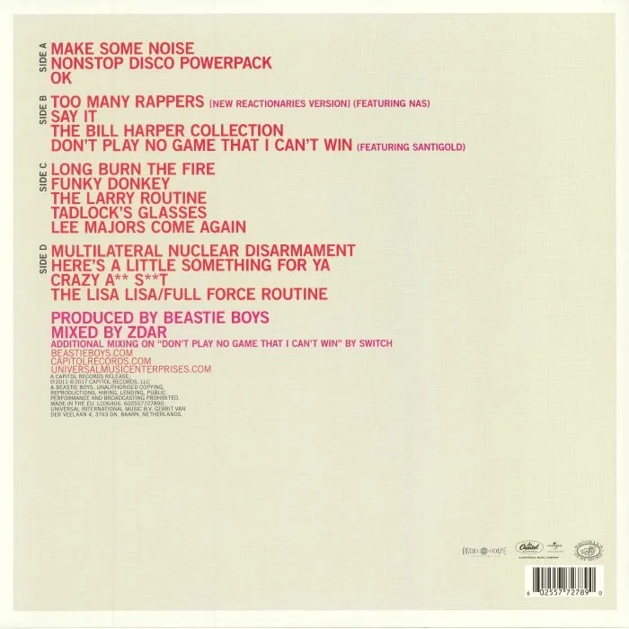 Обратная сторона обложки — BEASTIE BOYS — Hot Sauce Committee Part Two (reissue)