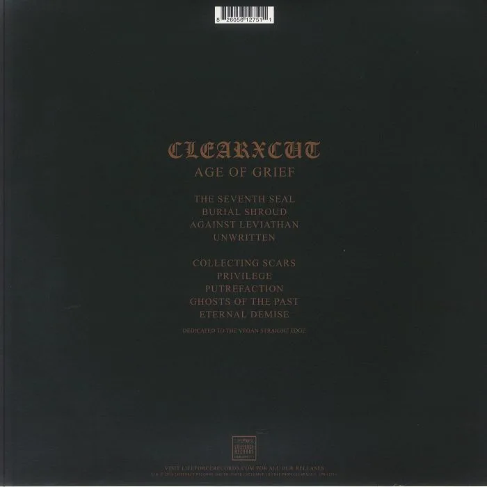 Back cover — CLEARXCUT — Age Of Grief