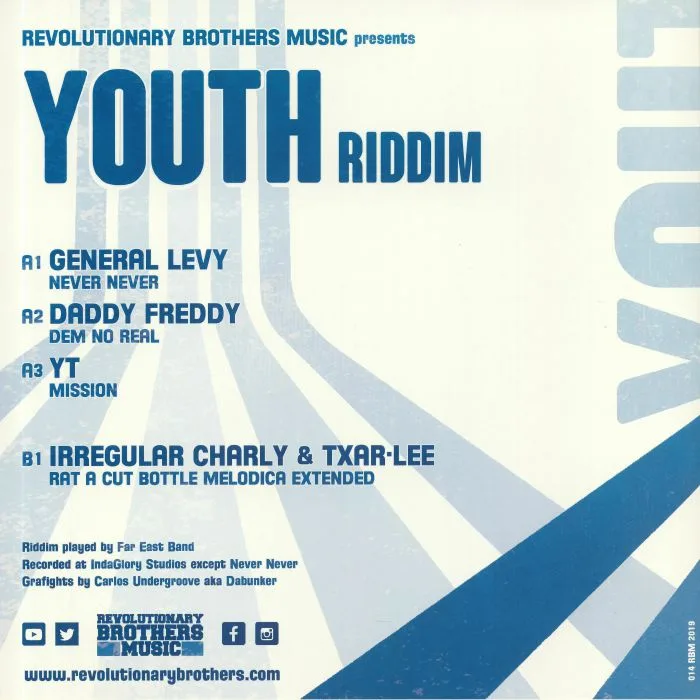 Обратная сторона обложки — GENERAL LEVY / DADDY FREDDY / YT / IRREGULAR CHARLY & TXAR LEE — Youth Riddim