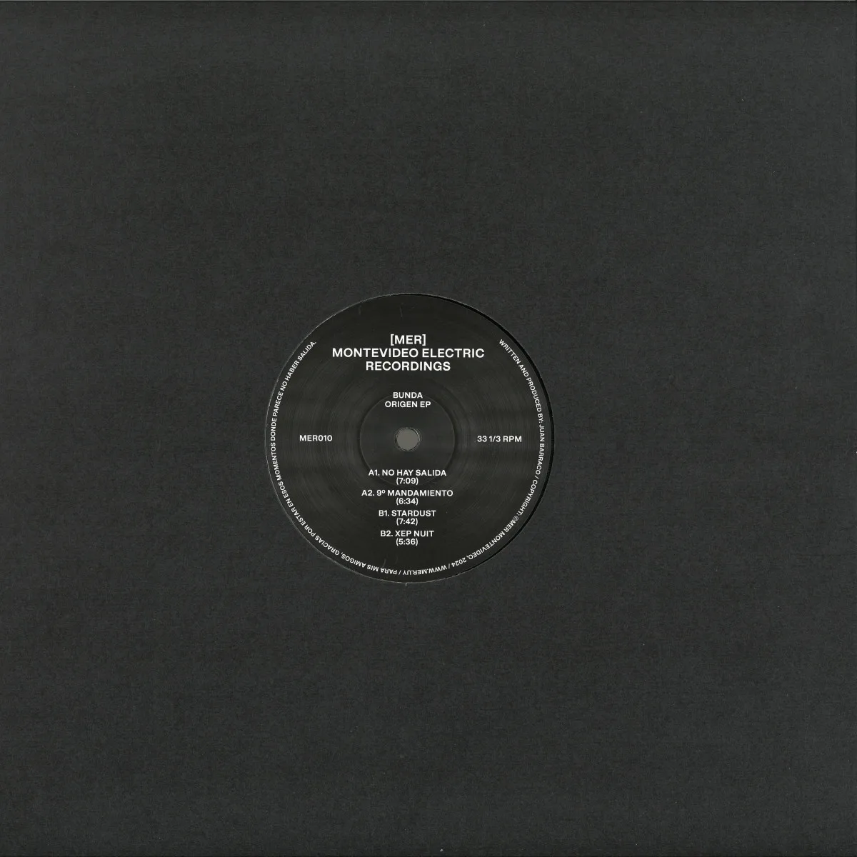 Back cover — Bunda — Origen EP