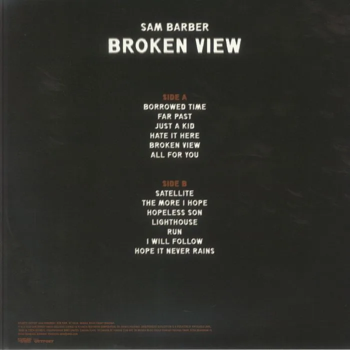 Обратная сторона обложки — Sam BARBER — Broken View