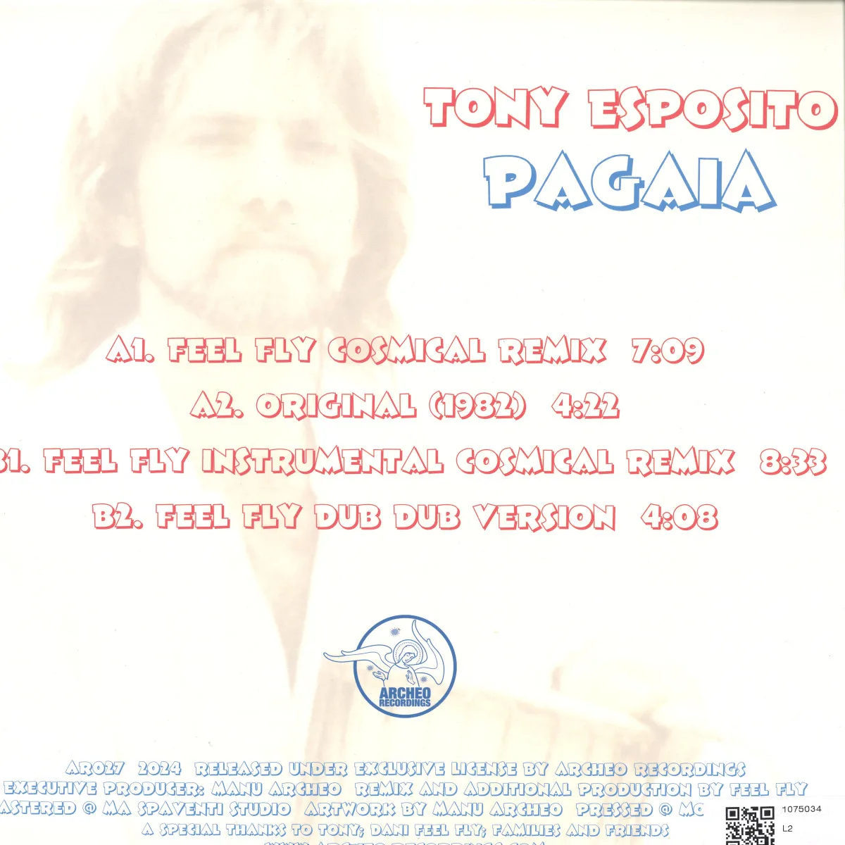 Обратная сторона обложки — Tony Esposito — Pagaia (Feel Fly Versions)