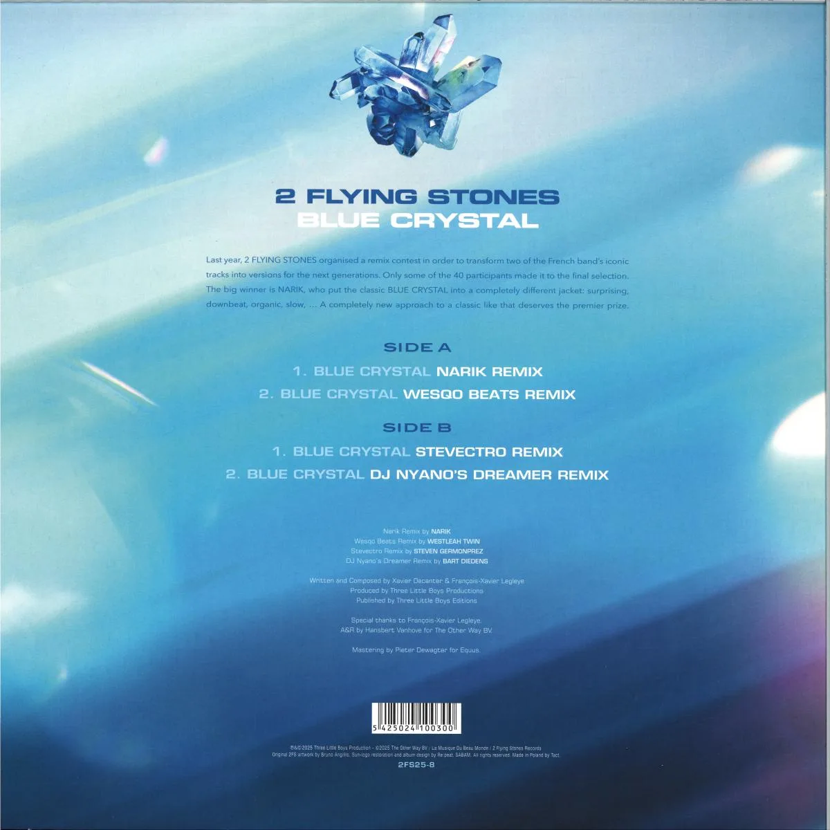 Обратная сторона обложки — 2 Flying Stones — BLUE CRYSTAL (REMIXES)