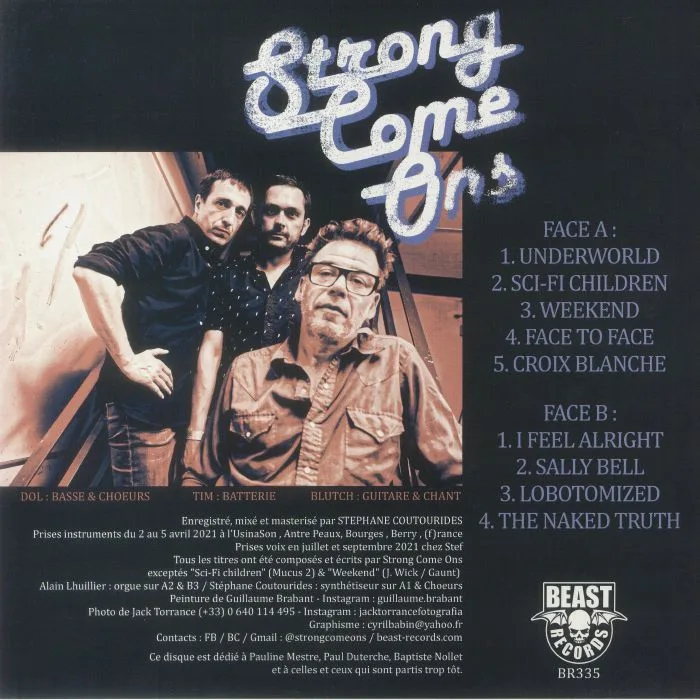 Back cover — STRONG COME ONS — Underworld