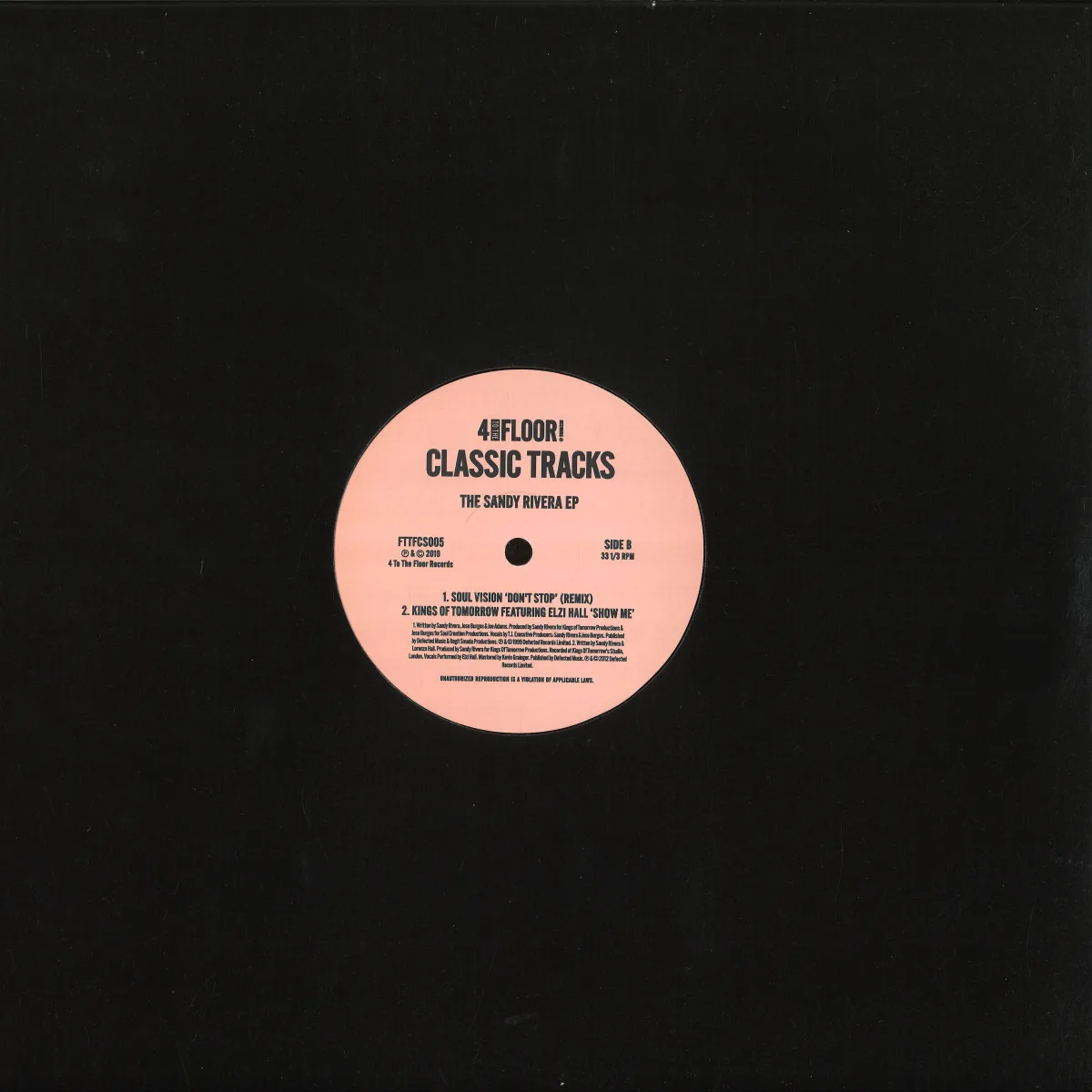 Back cover — Various Classic Tracks — The Sandy Rivera EP