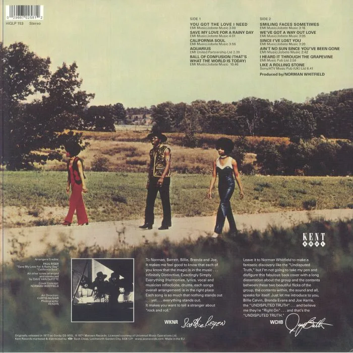Обратная сторона обложки — The UNDISPUTED TRUTH — The Undisputed Truth (reissue)