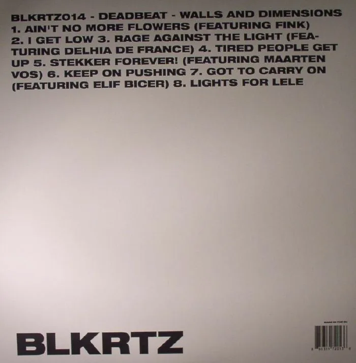 Back cover — DEADBEAT — Walls & Dimensions
