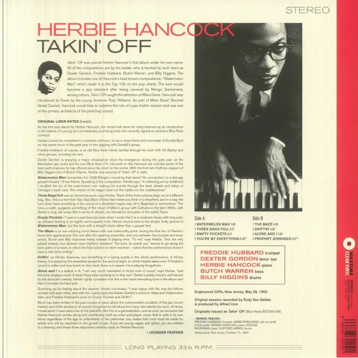 Обратная сторона обложки — Herbie HANCOCK — Takin' Off