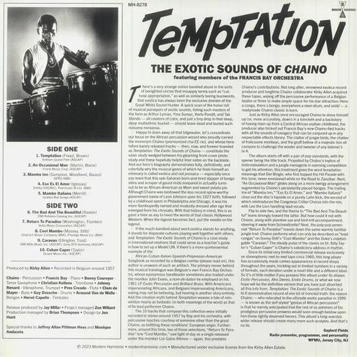 Обратная сторона обложки — CHAINO — Temptation: The Exotic Sounds Of Chaino (reissue)