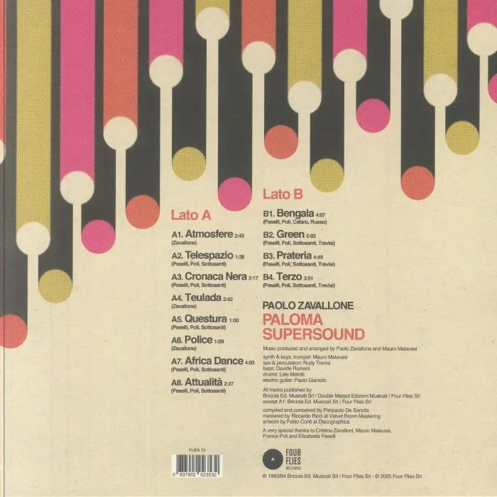 Обратная сторона обложки — Paolo ZAVALLONE — Paloma Supersound