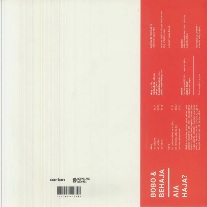Back cover — BOBO & BEHAJA — Aia Haja?