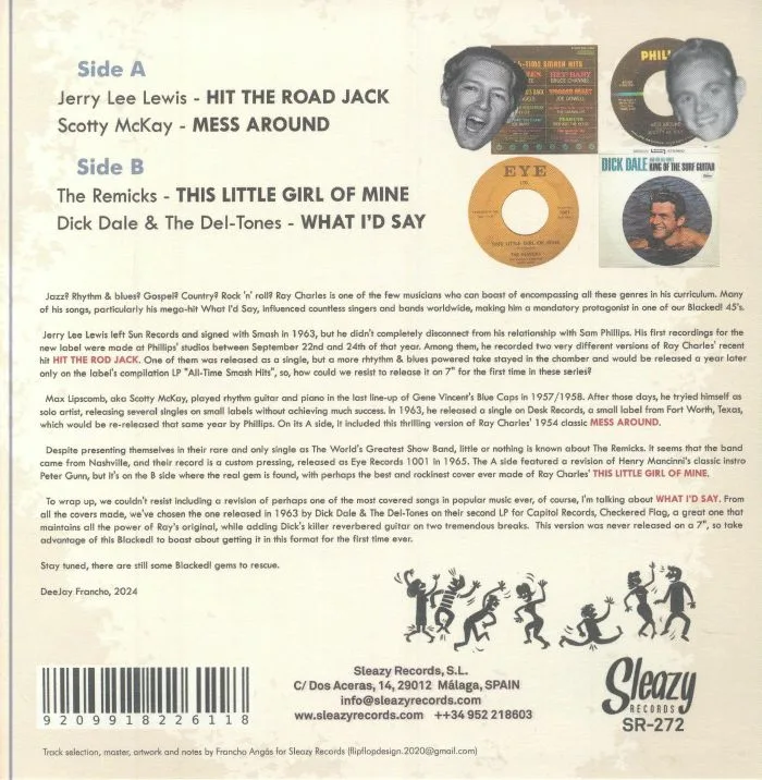 Back cover — Jerry Lee LEWIS / SCOTTY MCKAY / THE REMICKS / DICK DALE & THE DEL TONES — Blacked! 'n' Ray'd: Blacked! Vol 7