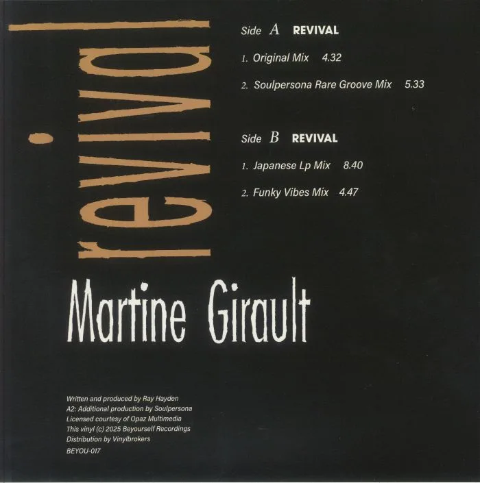 Обратная сторона обложки — Martine GIRAULT — Revival (reissue)