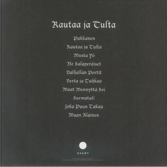 Back cover — HAVUKRUUNU — Rautaa Ja Tulta