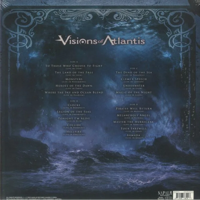 Обратная сторона обложки — VISIONS OF ATLANTIS — Armada Live Over Europe