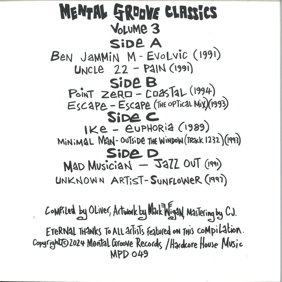 Back cover — Various — MENTAL GROOVE CLASSICS VOL. 3 LP 2x12"