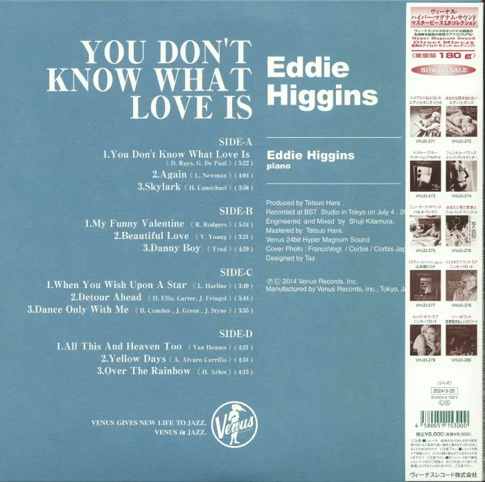 Обратная сторона обложки — Eddie HIGGINS — You Don't Know What Love Is (reissue)