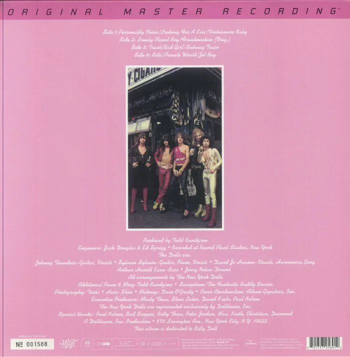 Back cover — NEW YORK DOLLS — New York Dolls (reissue)