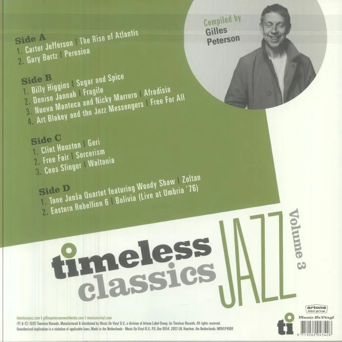 Обратная сторона обложки — Gilles PETERSON / VARIOUS — Timeless Jazz Classic Volume 3 (Record Store Day RSD 2026)