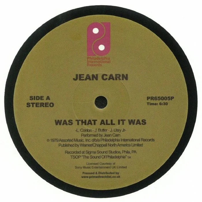 Front cover — Jean CARN — Was That All It Was (reissue) (Record Store Day 2018)