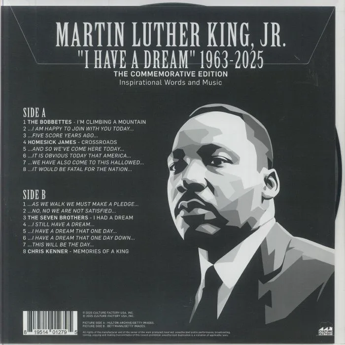 Обратная сторона обложки — Martin Luther Jr KING / VARIOUS — I Have A Dream: Inspirational Words & Music 1963-2025