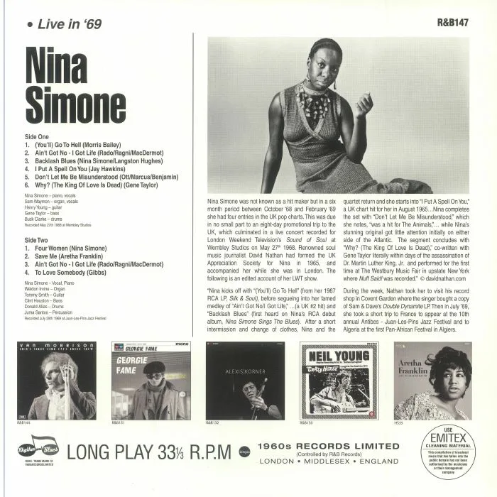 Обратная сторона обложки — Nina SIMONE — Live In '69