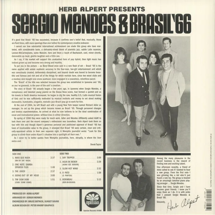 Обратная сторона обложки — Sergio MENDES — Sergio Mendes & Brasil '66 (reissue)