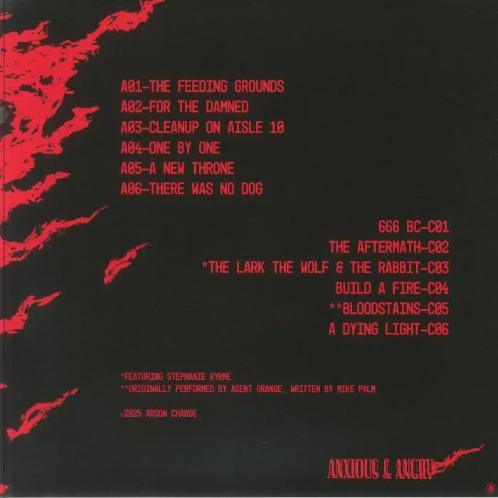 Back cover — ARSON CHARGE — A Dying Light