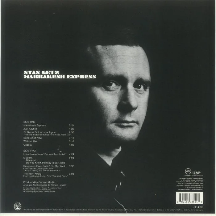 Back cover — Stan GETZ — Marrakesh Express (reissue)