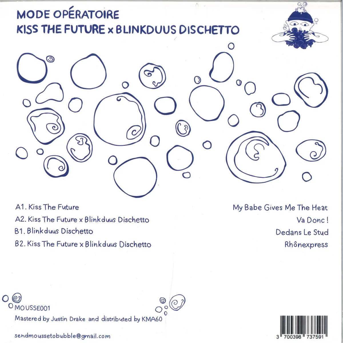 Back cover — Blinkduus Dischetto & Kiss The Future — Mode Opératoire